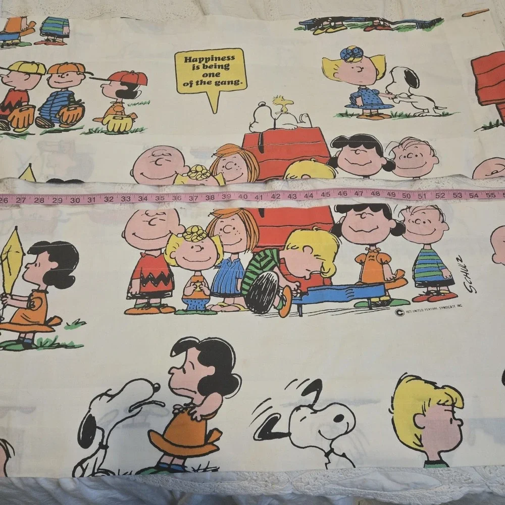 1971 Snoopy & The Gang Window Valances 60x14 Set Of 2